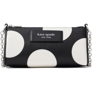 kate spade new york womens Label Smooth Leather Pochette(Black Multi)