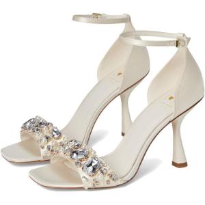 kate spade new york womens Treasure Satin Sandals(True White)