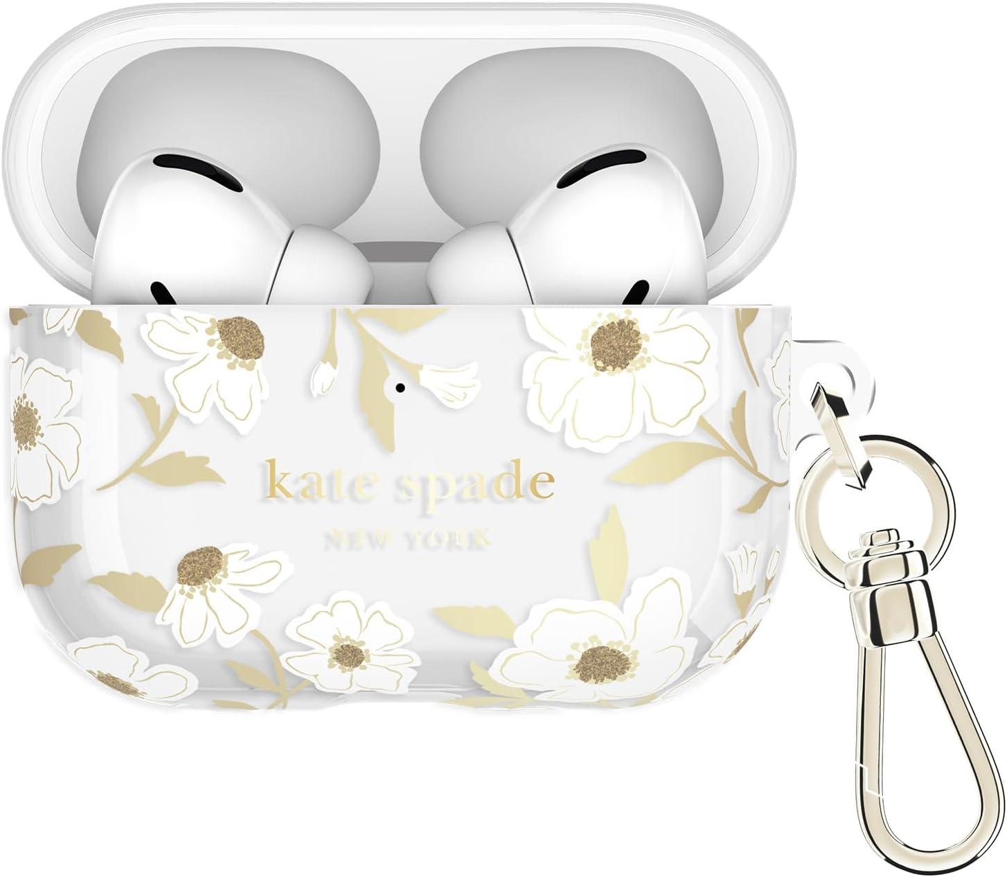 imageKate Spade New York AirPods Pro Protective Case with Keychain Ring Multi Floral Rose Compatible with AirPods Pro 2nd 1st GenerationSunshine Floral