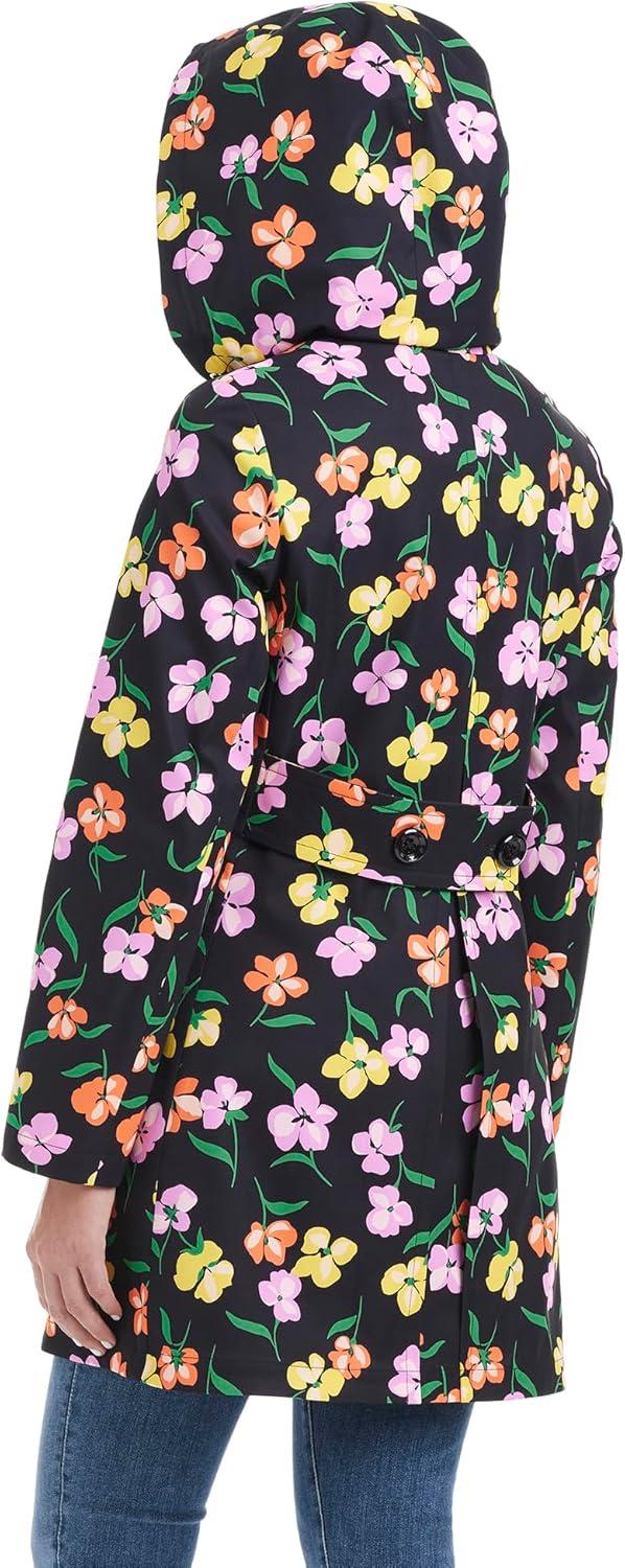 imageKate Spade New York Hooded ALine Raincoat with Removable Hood Spring Pansies Large