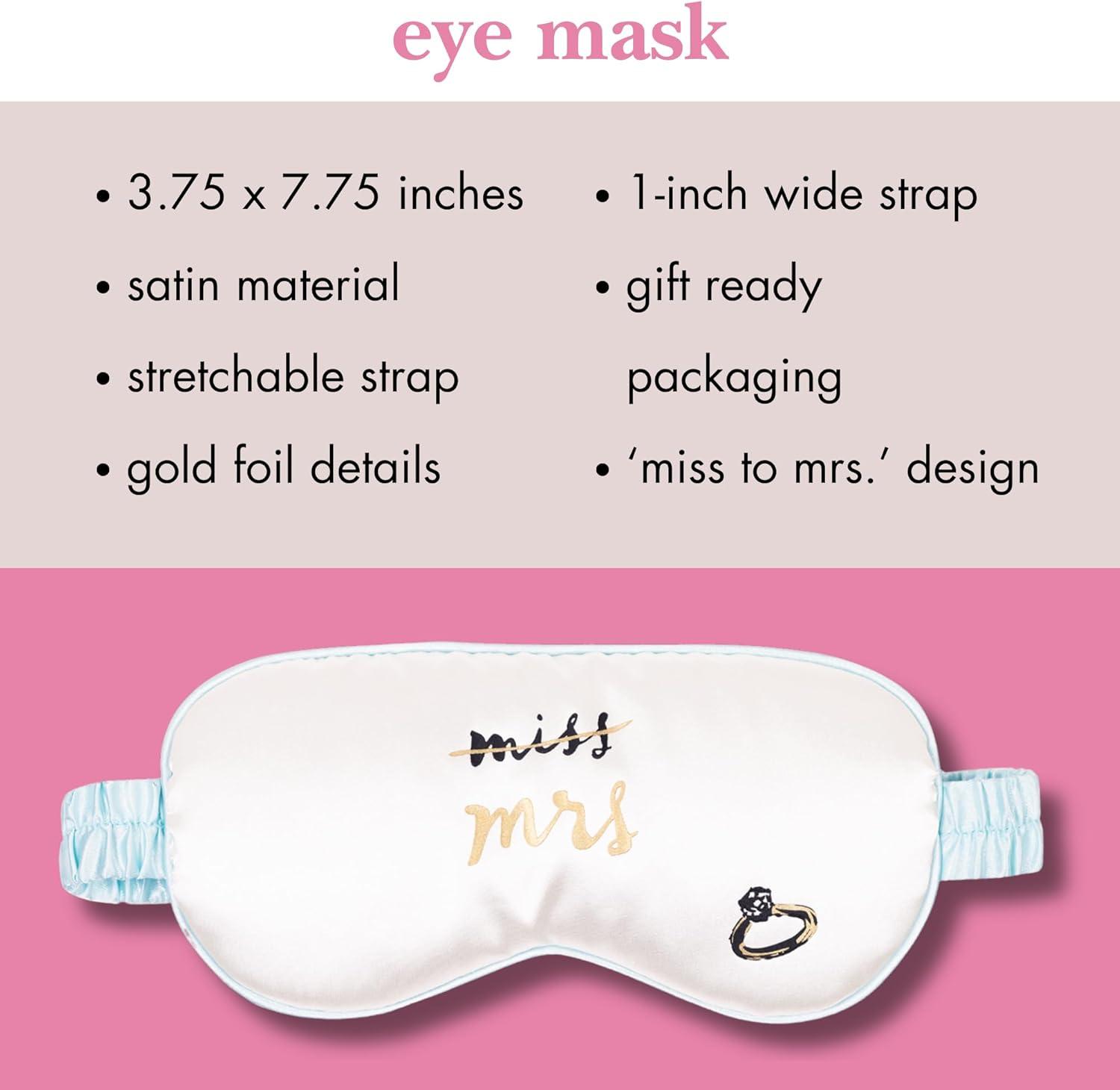 imagekate spade new york Bridal Eye Mask with Elastic Strap Padded Silk Mask Travel Sleep Eye Mask for Home or Airplane Miss to Mrs