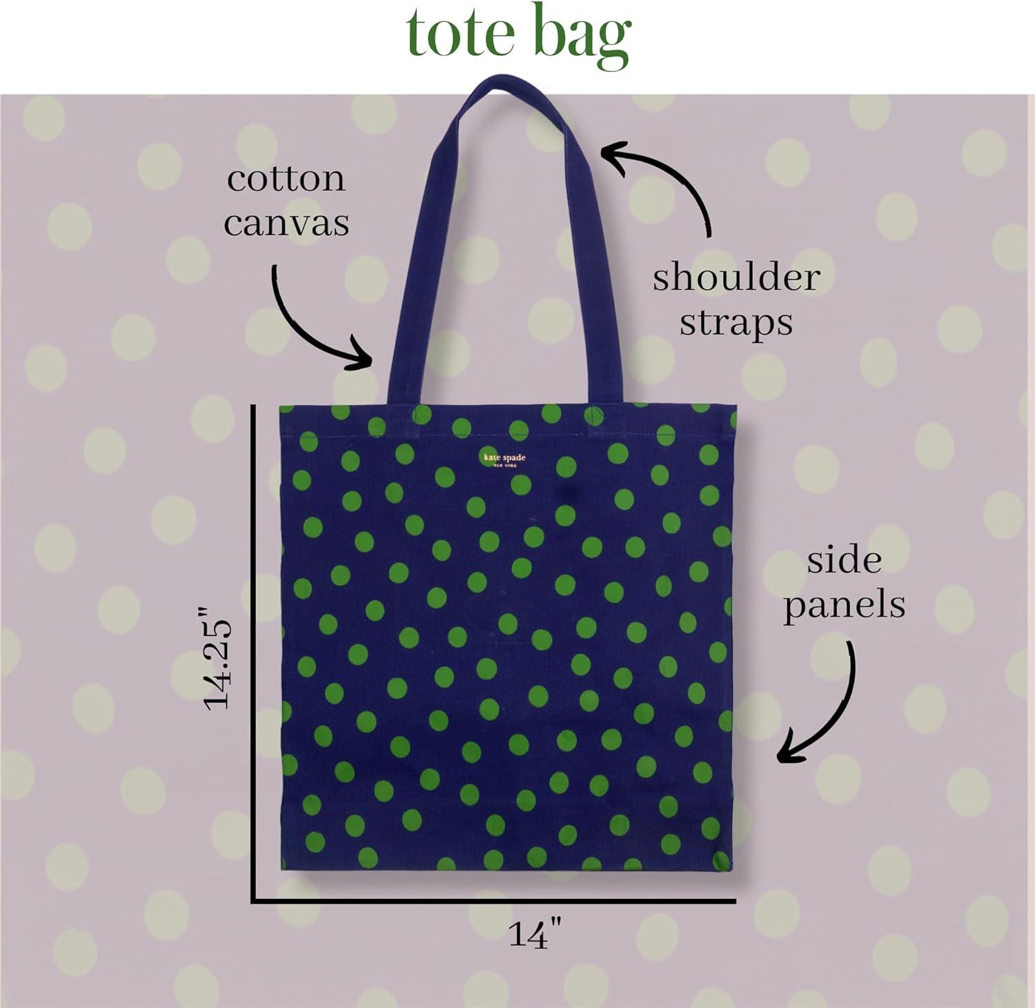 imagekate spade new york Cute Canvas Tote Bag for Women Canvas Beach Bag Tote with Pocket Sonnet Dot