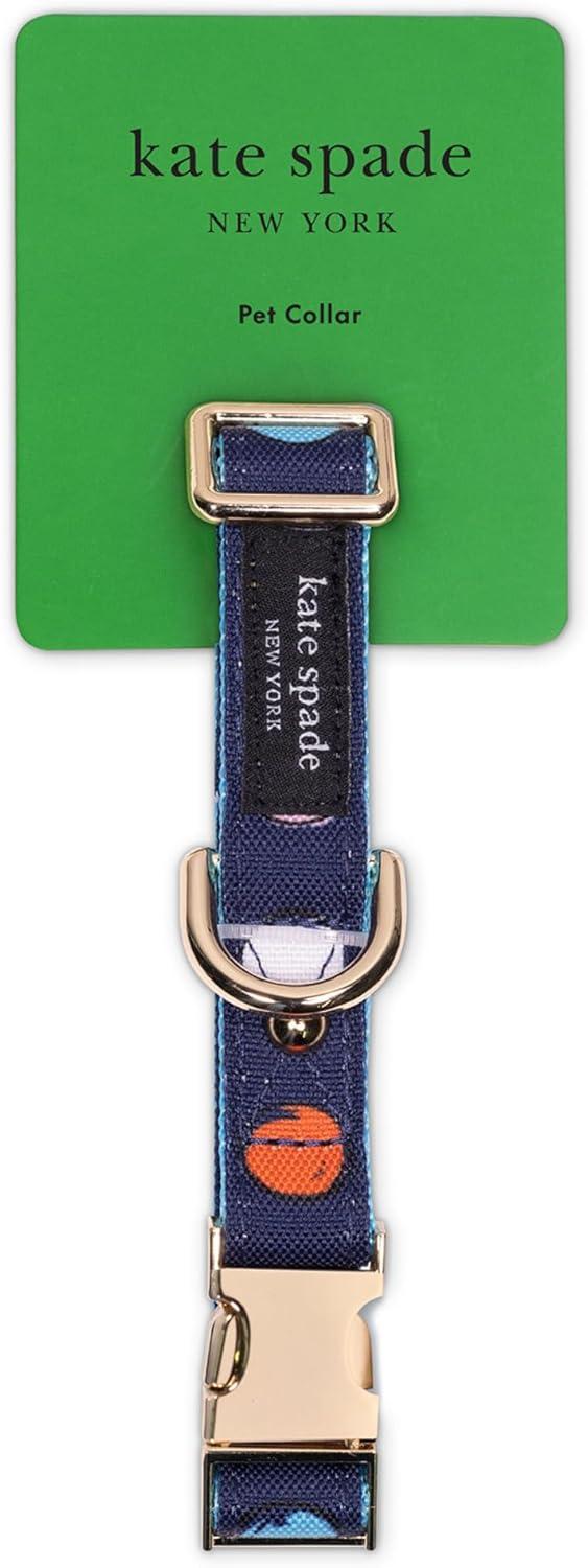 imagekate spade new york Cute Dog Collar with Gold Metal Details ampamp Plastic Buckle 105 to 135 Adjustable Dog Collar for Female or Male Dogs Small to Medium Dogs Watercolor Dot