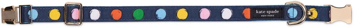 imagekate spade new york Cute Dog Collar with Gold Metal Details ampamp Plastic Buckle 105 to 135 Adjustable Dog Collar for Female or Male Dogs Small to Medium Dogs Watercolor Dot