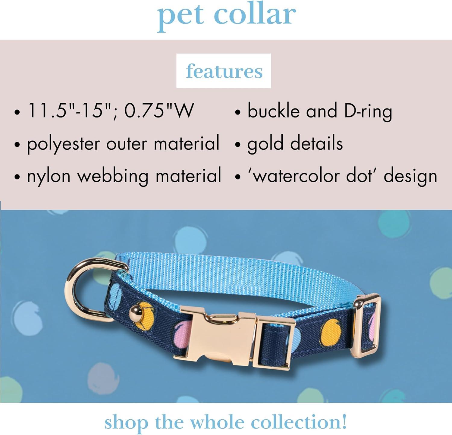 imagekate spade new york Cute Dog Collar with Gold Metal Details ampamp Plastic Buckle 105 to 135 Adjustable Dog Collar for Female or Male Dogs Small to Medium Dogs Watercolor Dot