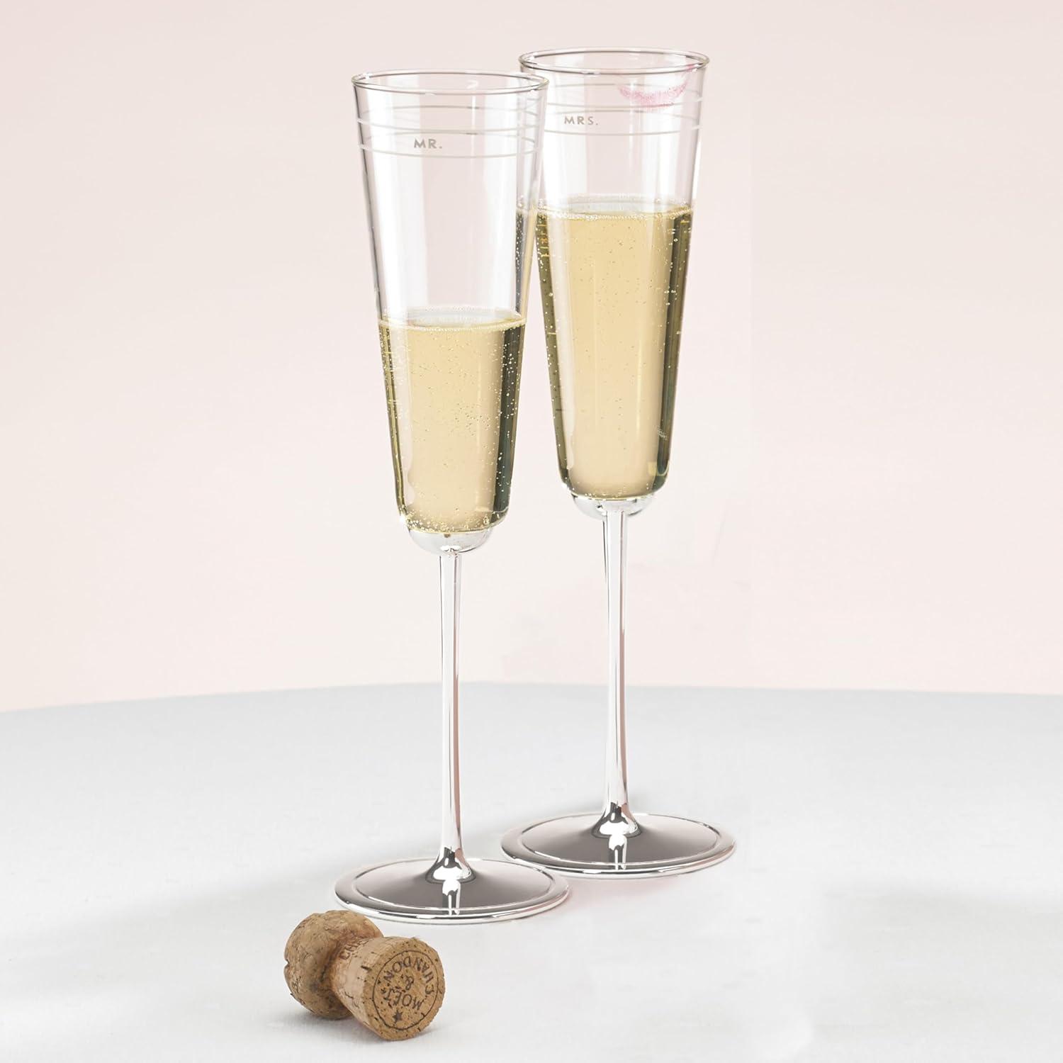 imagekate spade new york Darling Point Mr and Mrs 2piece Champagne Flute Set