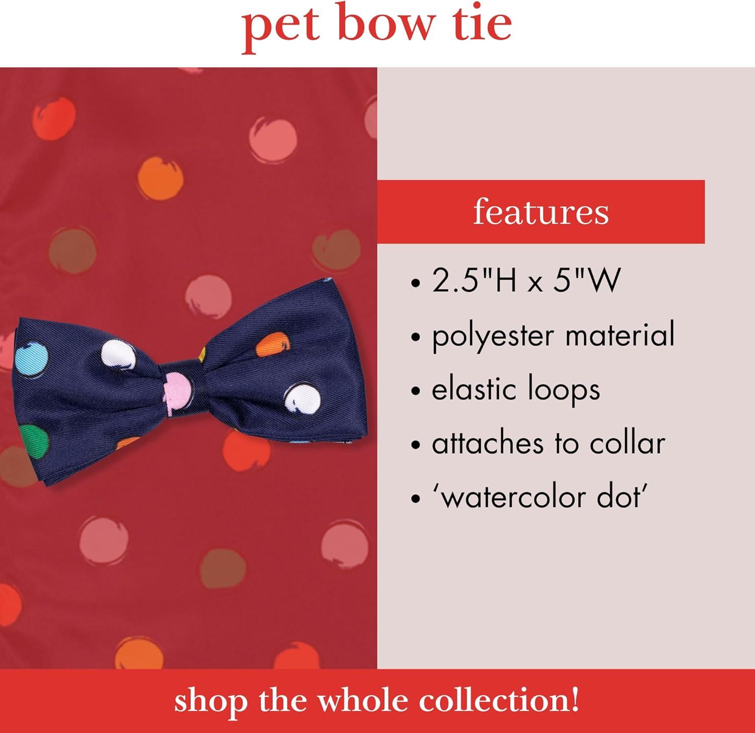 imagekate spade new york Dog Bow Tie Elastic Collar Attachment for Dog or Cat Bow Tie Collar for Dogs Small Medium ampamp Large Animals Watercolor Dot