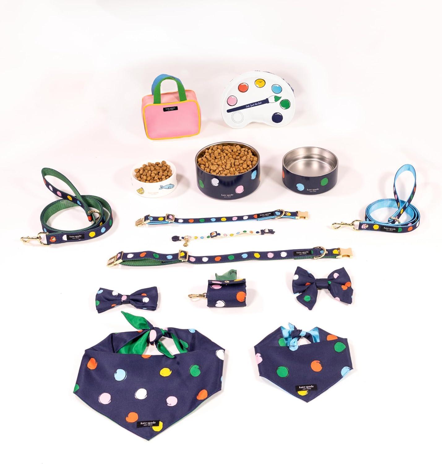 imagekate spade new york Dog Bow Tie Elastic Collar Attachment for Dog or Cat Bow Tie Collar for Dogs Small Medium ampamp Large Animals Watercolor Dot