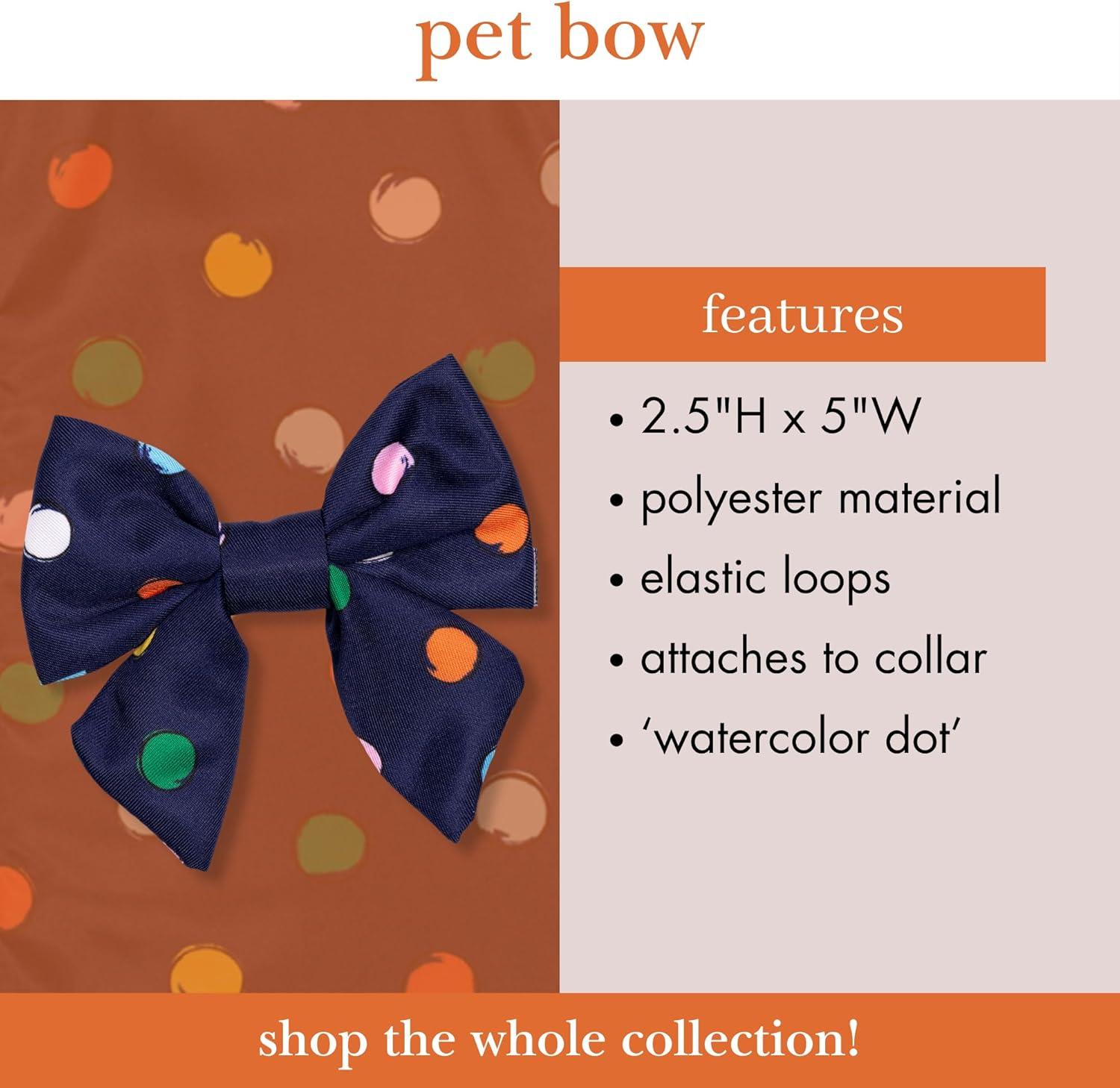 imagekate spade new york Dog Bow Tie Elastic Collar Attachment for Dog or Cat Bow Tie for Dogs Small Medium ampamp Large Animals Watercolor Dot