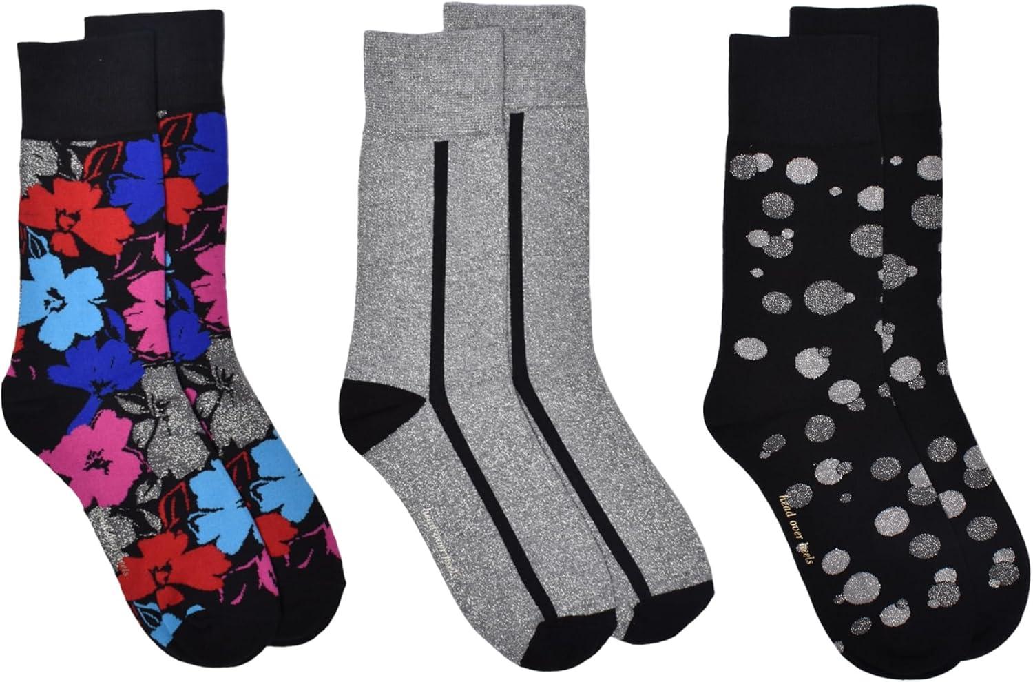 imagekate spade new york Womens 3Pack Painterly Floral Crew Socks Soft ampamp Comfortable