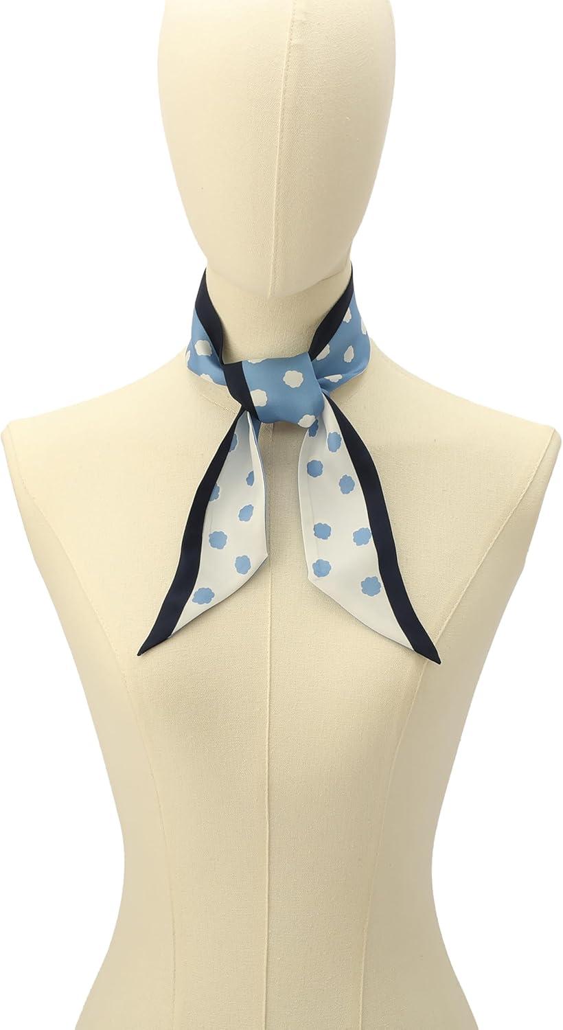 imagekate spade new york Womens Sea Spray Dot Silk Skinny Scarf Stylish ampamp Lightweight Accessory for Everyday