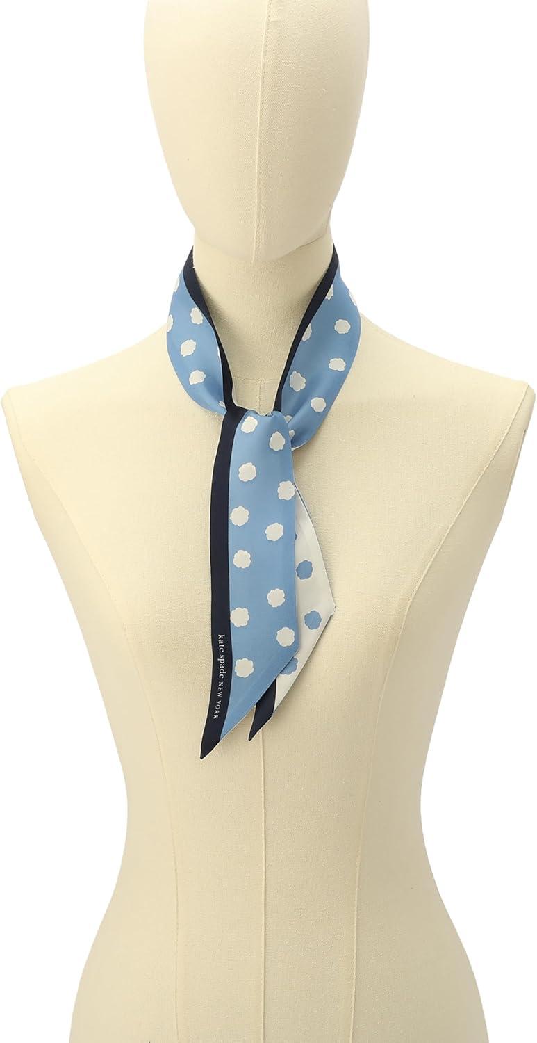 imagekate spade new york Womens Sea Spray Dot Silk Skinny Scarf Stylish ampamp Lightweight Accessory for Everyday