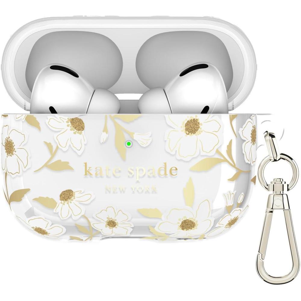 imageKate Spade New York AirPods Pro Protective Case with Keychain Ring Multi Floral Rose Compatible with AirPods Pro 2nd 1st GenerationSunshine Floral