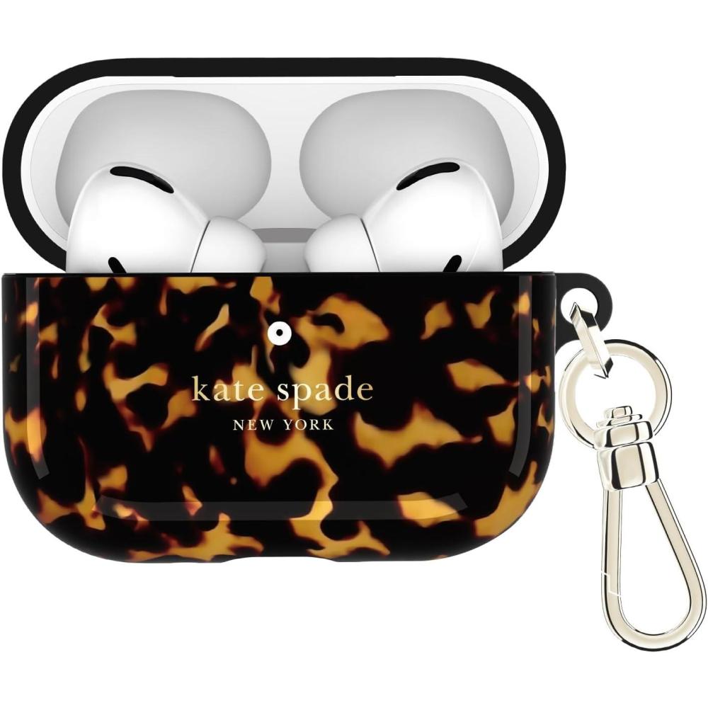 imageKate Spade New York AirPods Pro Protective Case with Keychain Ring  Multi Floral Rose Compatible with AirPods Pro 2nd  1st GenerationTransparent Tortoise