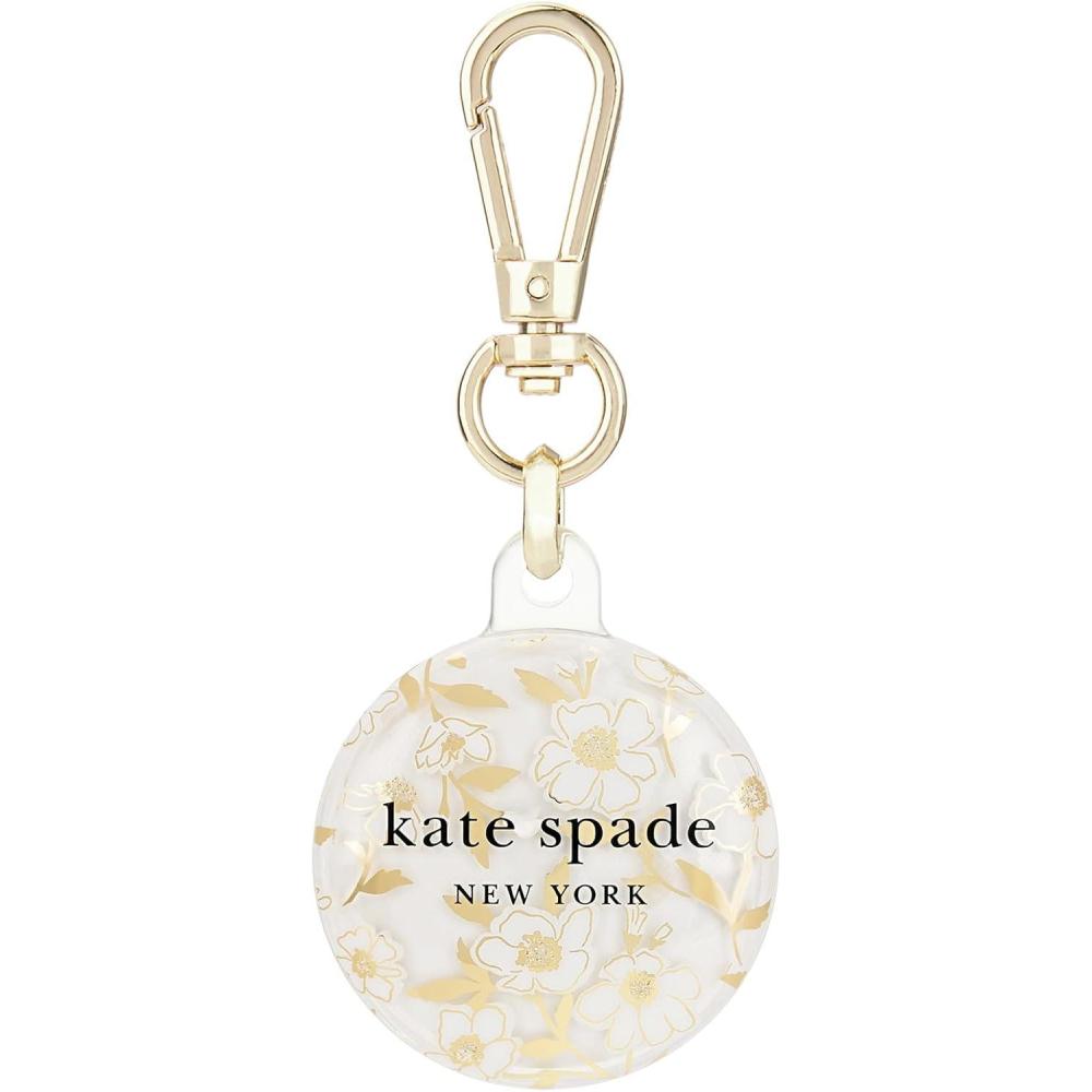 imageKate Spade New York AirTag Holder with Gold Ring Clip  Protective Case for Apple AirTag  City LeopardSunshine Floral