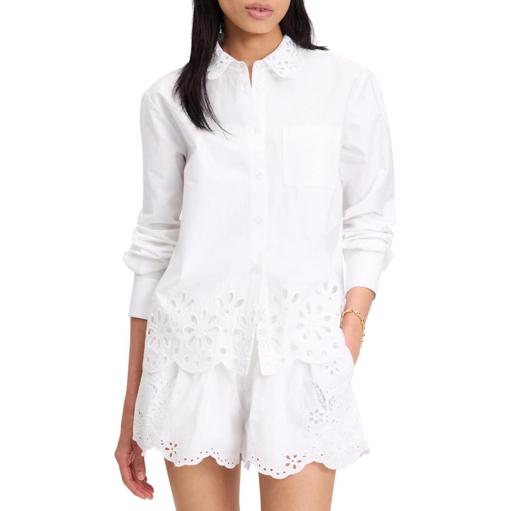 imageKate Spade New York Womens Daisy Eyelet ShirtFresh White