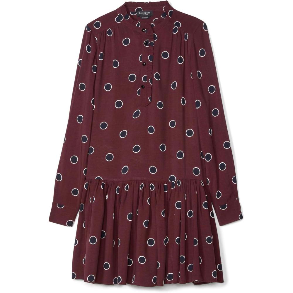 imageKate Spade New York Womens Gathered Flounce ShirtdressBitter Chocolate