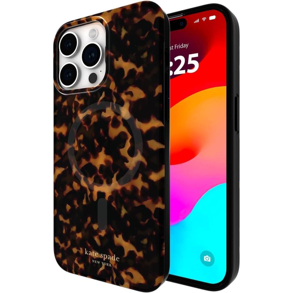 imageKate Spade New York iPhone 15 Pro Max Case Compatible with MagSafe Flowerbed Pink OmbreTortoiseshell
