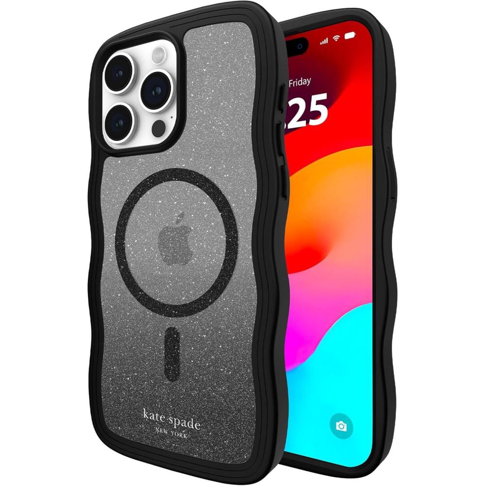 imageKate Spade New York iPhone 15 Pro Max Case Compatible with MagSafe  Flowerbed Pink OmbreWavy Nightfall