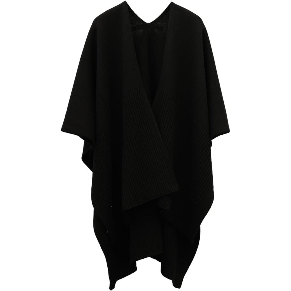 imageKate Spade Womens Bow Rib Ruana BlackBlack