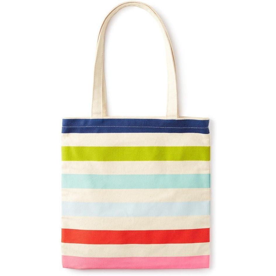 imagekate spade new york Canvas Tote Bag with Interior Pocket Candy Stripe