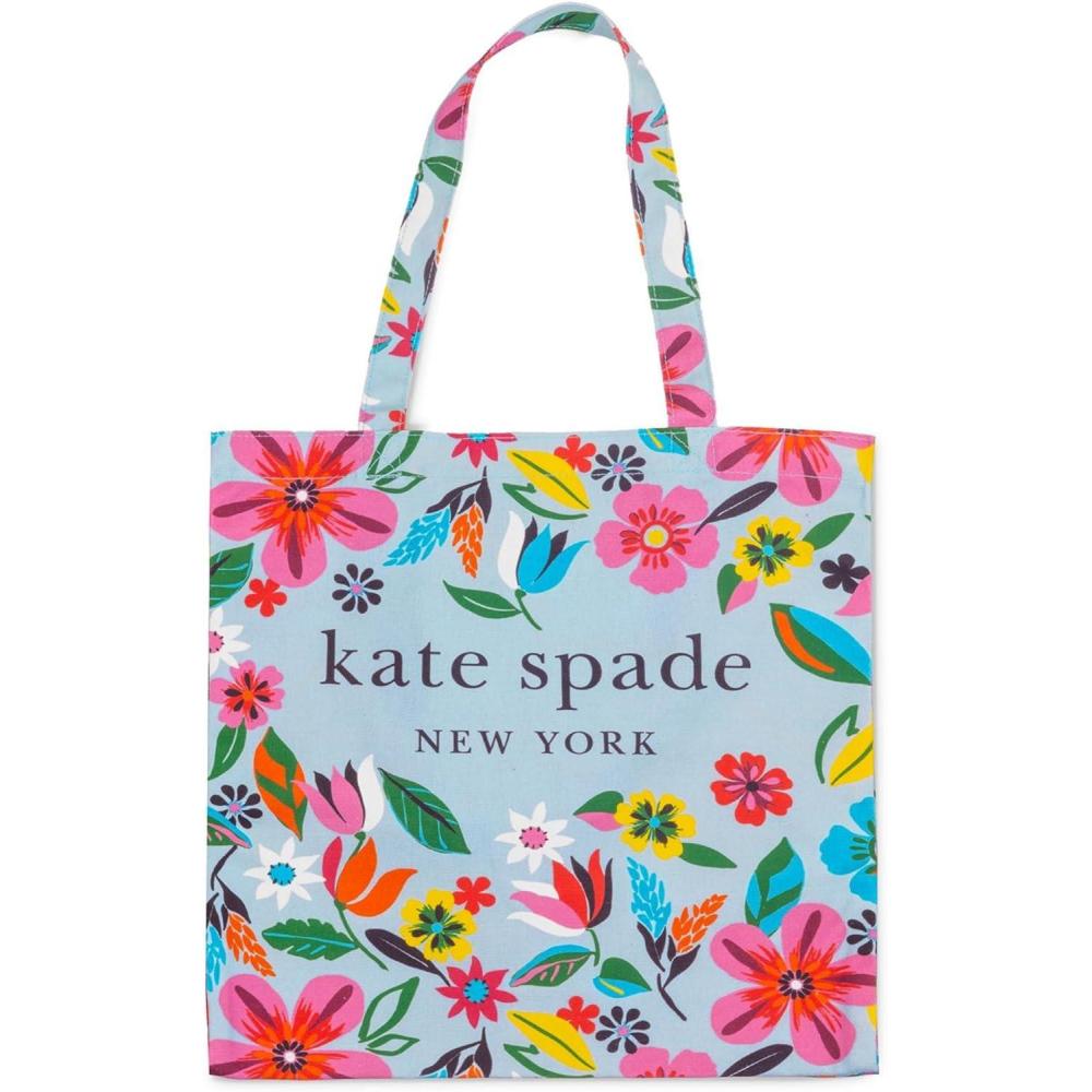 imagekate spade new york Cute Canvas Tote Bag for Women Canvas Beach Bag Book Tote with Pocket Safari Floral