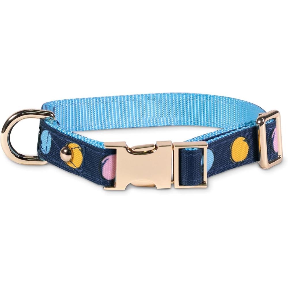 imagekate spade new york Cute Dog Collar with Gold Metal Details ampamp Plastic Buckle 105 to 135 Adjustable Dog Collar for Female or Male Dogs Small to Medium Dogs Watercolor Dot