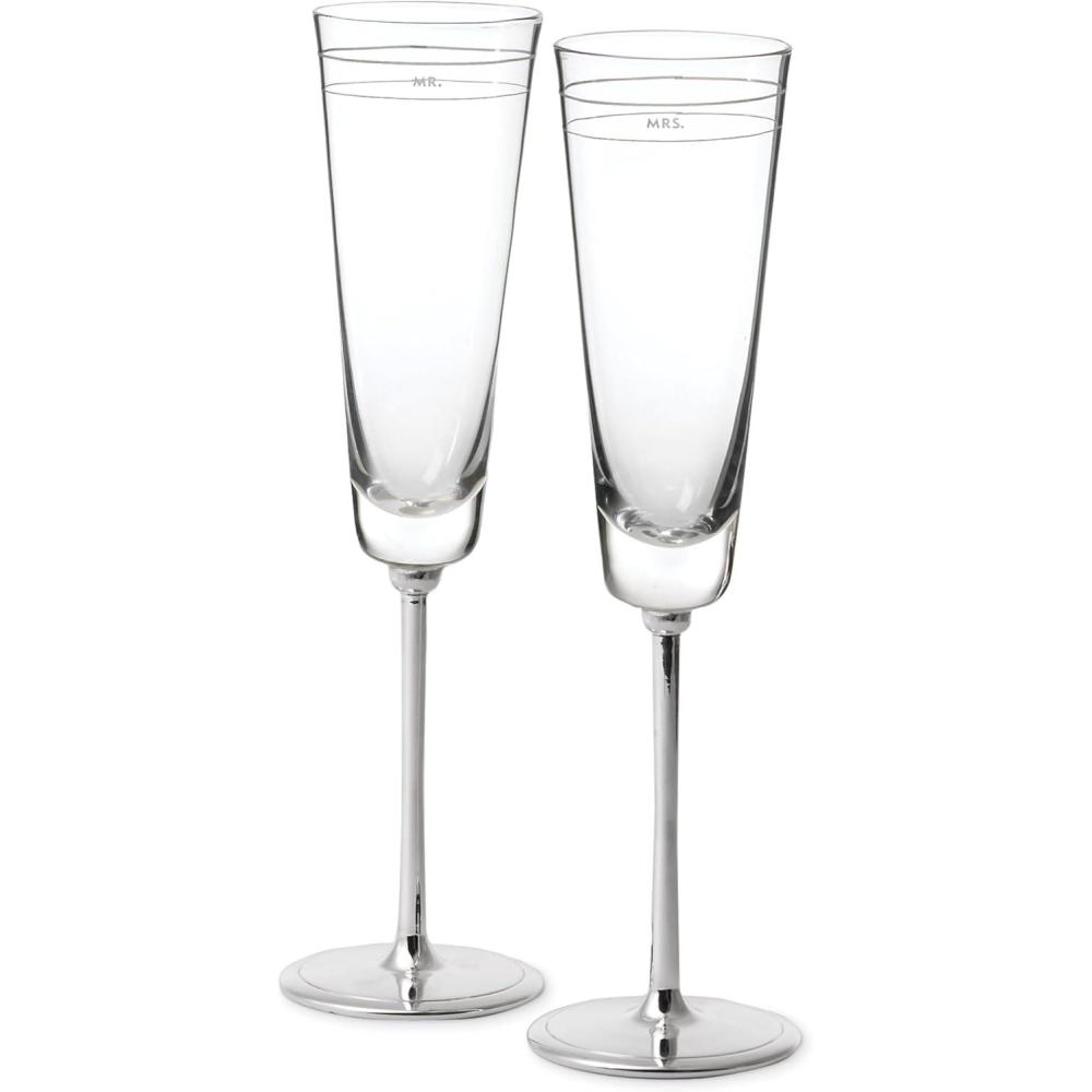 imagekate spade new york Darling Point Mr and Mrs 2piece Champagne Flute Set