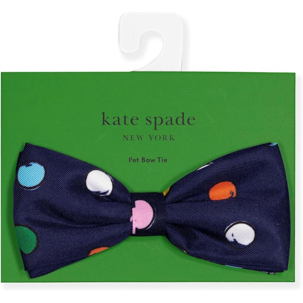 imagekate spade new york Dog Bow Tie Elastic Collar Attachment for Dog or Cat Bow Tie Collar for Dogs Small Medium ampamp Large Animals Watercolor Dot