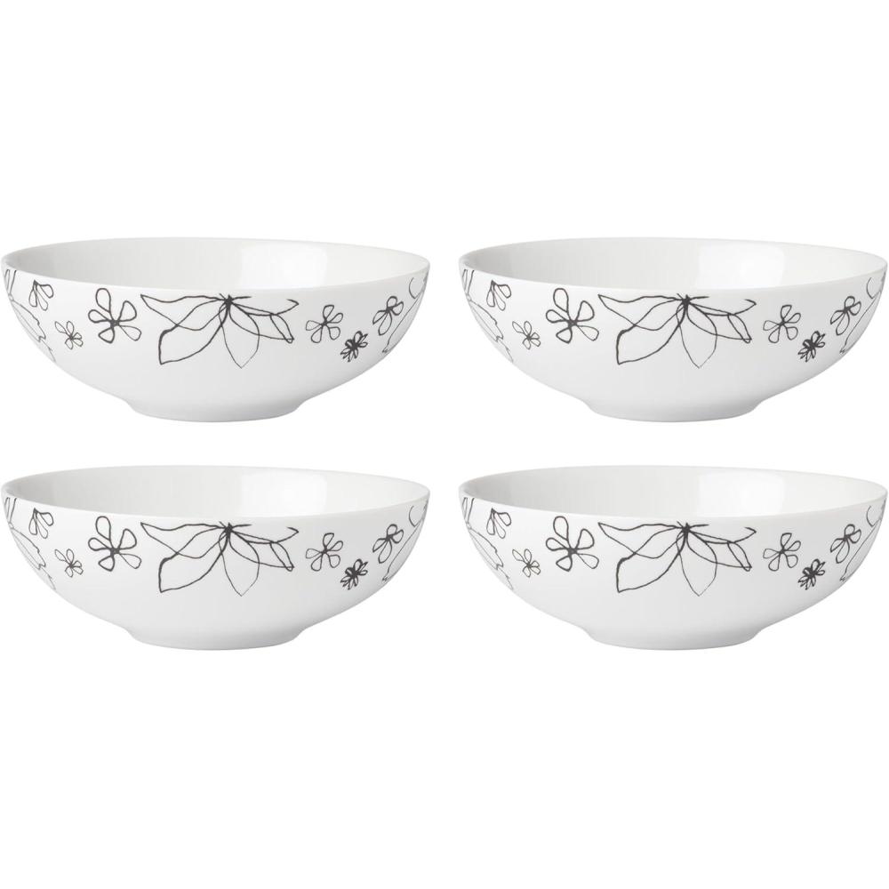 imagekate spade new york Garden Doodle Soup Cereal Bowl Set of 4 WhiteSoupCereal Bowls  Set of 4