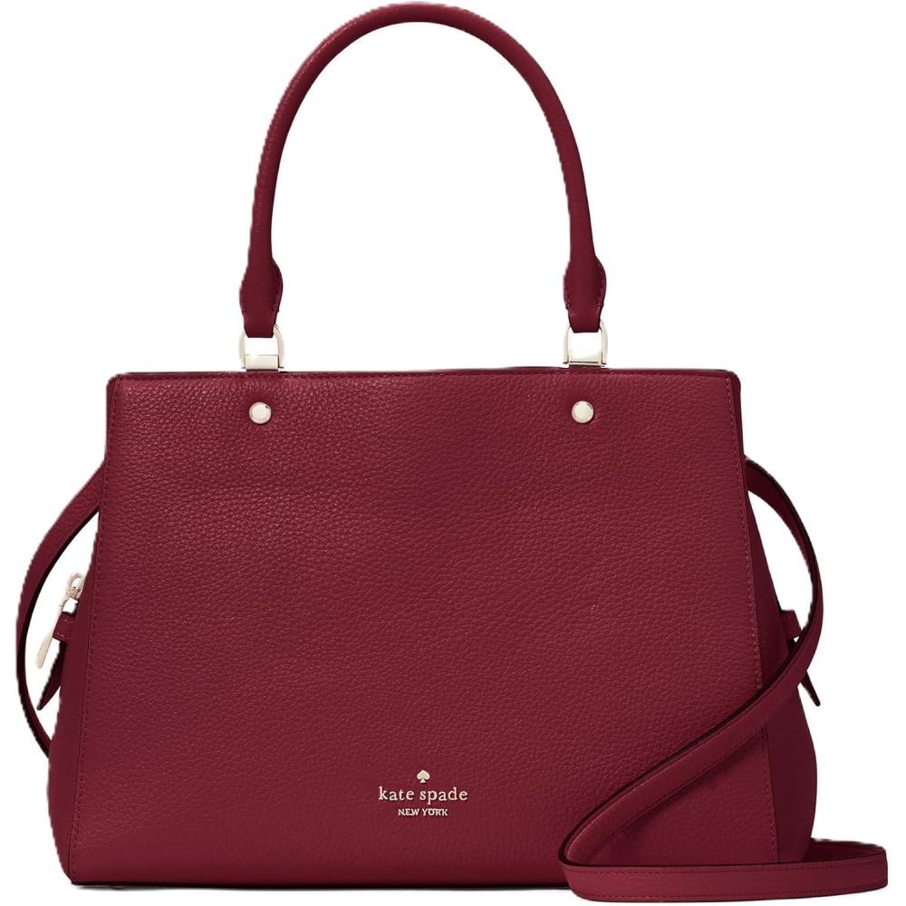 imagekate spade new york Leila Pebbled Leather Medium Triple Compartment SatchelBlackberry Preserves