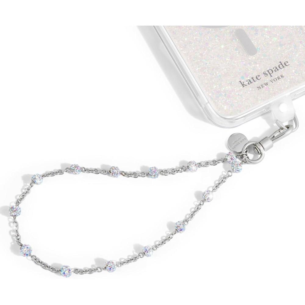imagekate spade new york Phone Charm  Detachable Cell Phone Lanyard  High ShineDazzle Chain Silver