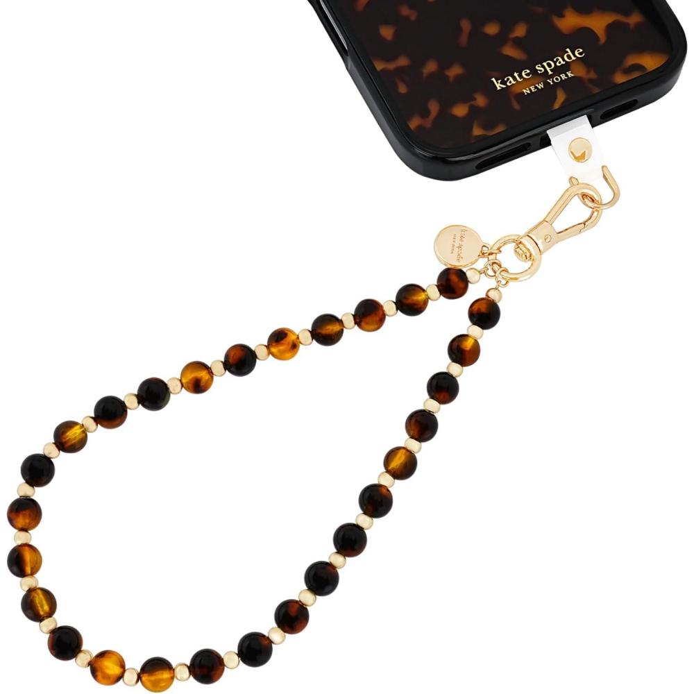 imagekate spade new york Phone Charm  Detachable Cell Phone Lanyard  High ShineTortoise Bead