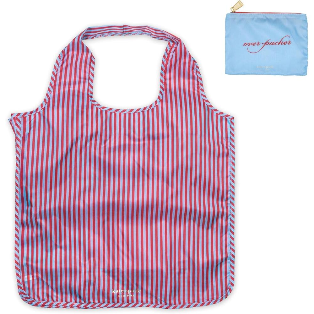 imagekate spade new york Reusable Produce Bags Shopping Tote with Zipper Storage Pouch Lightweight Foldable Grocery BagOverpacker