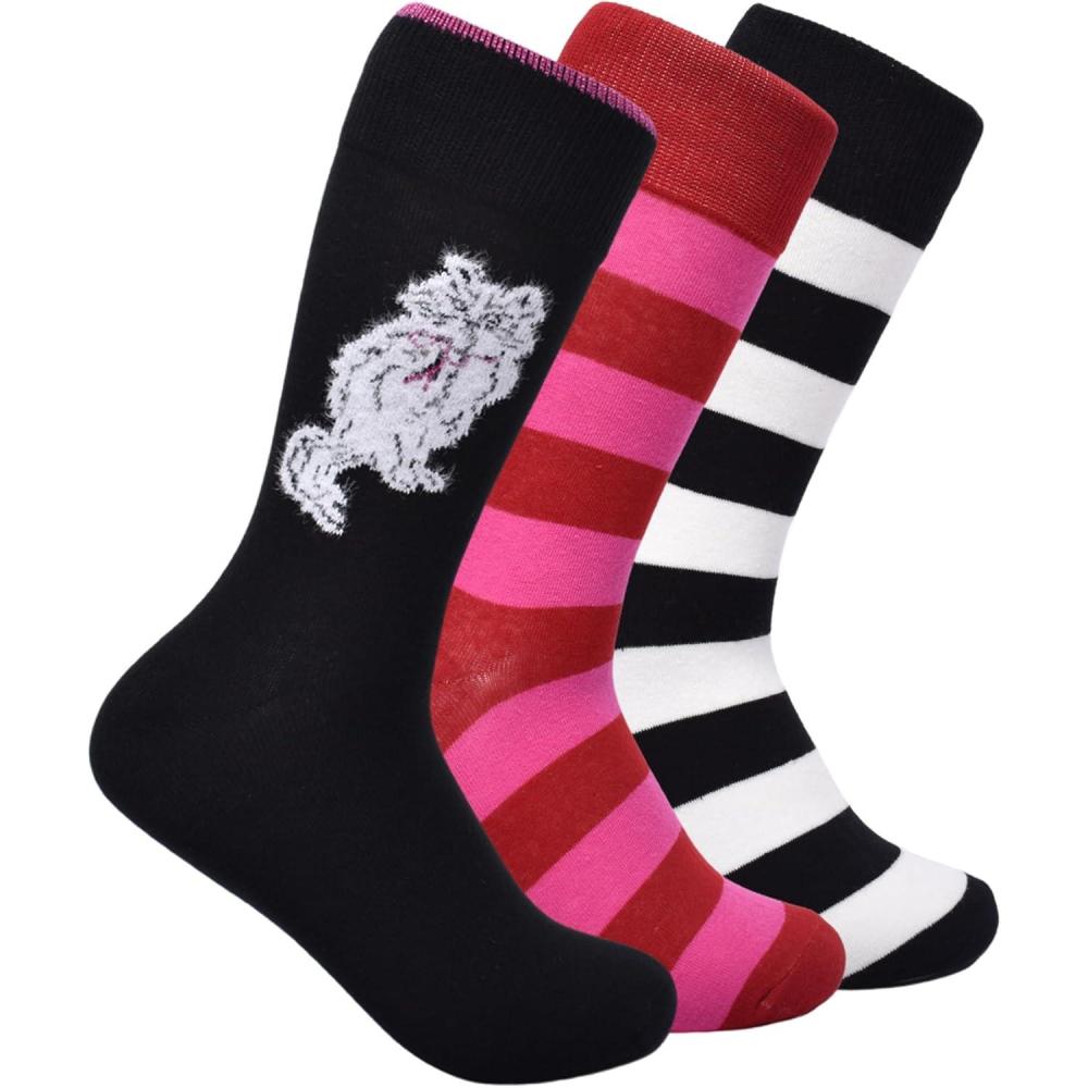 imagekate spade new york Womens 3Pack Pretty Kitty Crew Socks Soft ampamp Comfortable