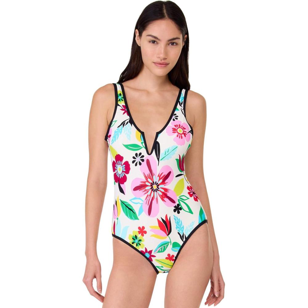 imagekate spade new york Womens Safari Floral V Wire One PieceMulti