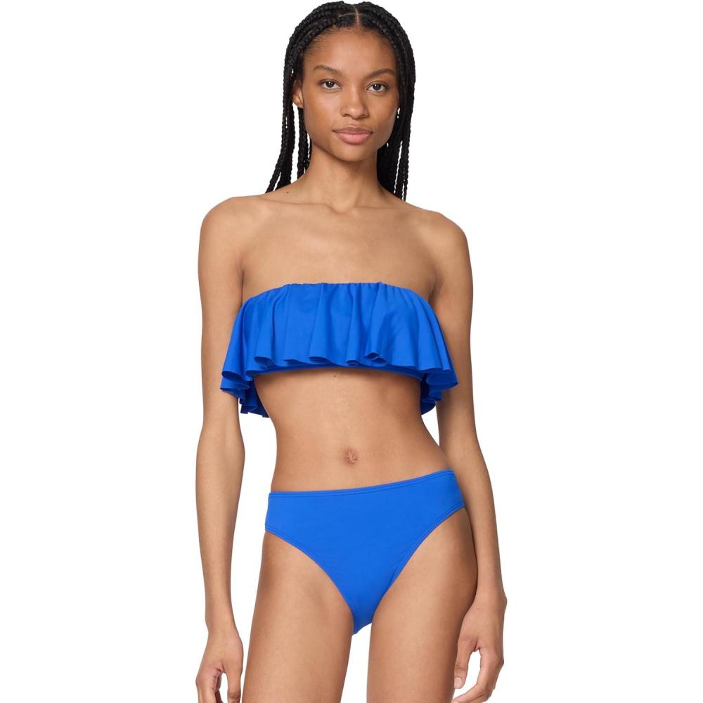 imagekate spade new york Womens Solid Ruffle Bra TopNautical Blue