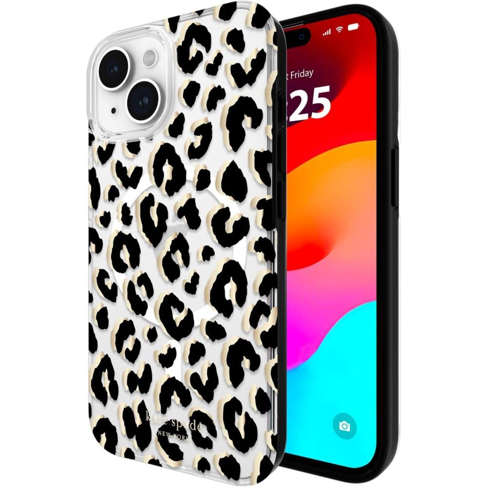 imagekate spade new york iPhone 15 Case  14  13 Compatible with MagSafe  City Leopard BlackCity Leopard Black