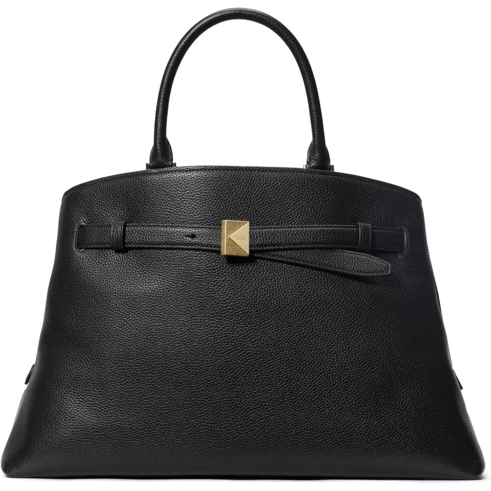 imagekate spade new york womens Deco Pebbled Leather Large SatchelBlack