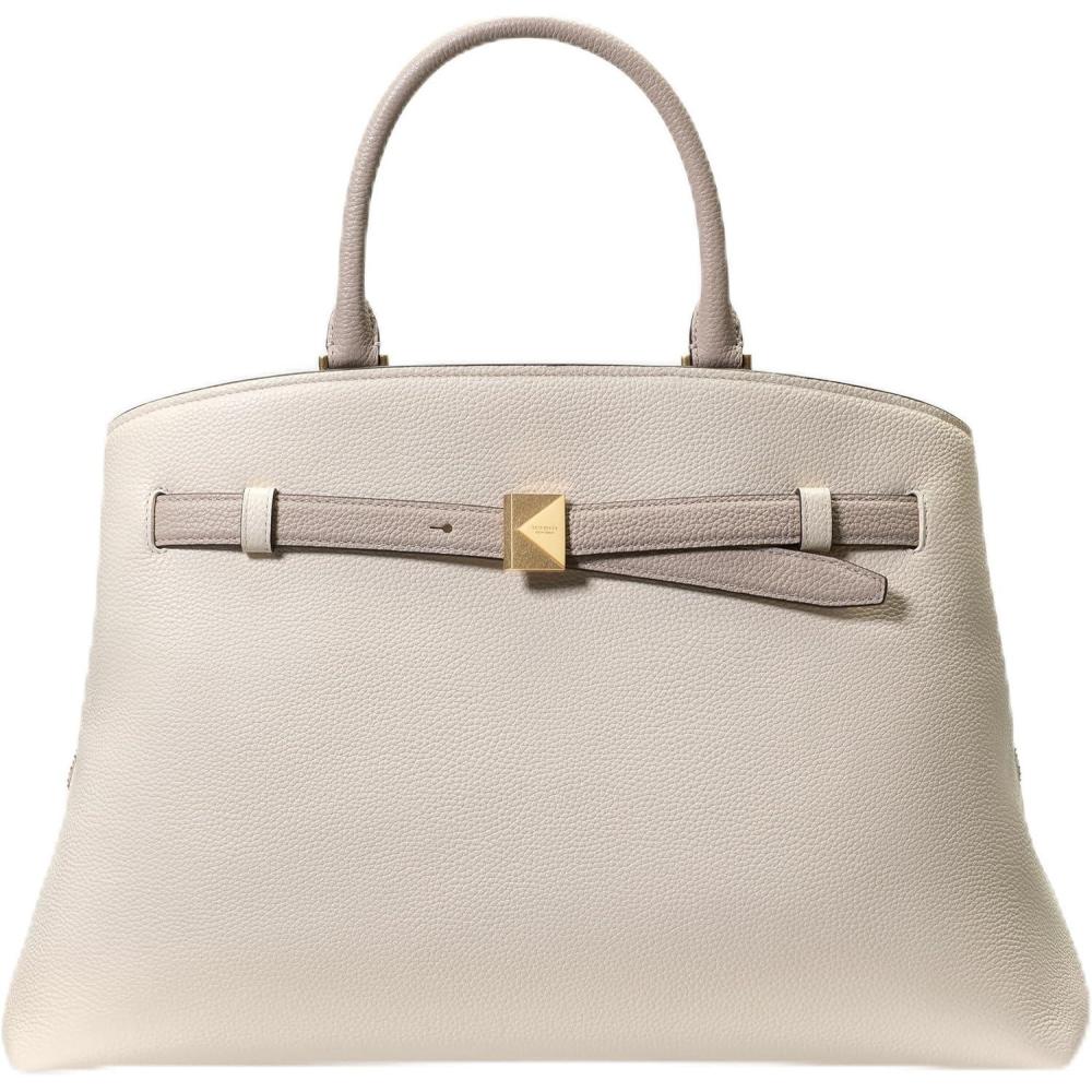 imagekate spade new york womens Deco Pebbled Leather Large SatchelColorblocked Cashew Milk Multi