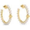 imageKate Spade New York Spade Flower Pearl Hoops White Gold Freshwater Pearl Cubic Zirconia 1375 Inch
