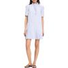 imageKate Spade New York Womens Seersucker Pleated Shirt DressDiamond BlueFresh White