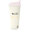 imagekate spade new york Bridal 16 Ounce Insulated Travel Mug Double Wall Thermal Tumbler for CoffeeTea Miss to Mrs Pink