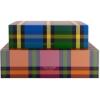 imagekate spade new york Decorative Storage Boxes with Lids 2 Pack Sturdy Organizer Storage Bins Includes Medium and Large Nesting Boxes with Magnetic Closure Grand Plaid Duo