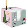 imagekate spade new york Note Cube with 400 Blank Sheets and Black Ink Pen Cute Paper Holder for Desk Holiday Party