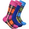 imagekate spade new york Womens 3Pack Plaid Crew Socks Soft ampamp Comfortable