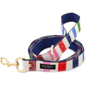Kate Spade New York 4.5ft Dog Leash, Heavy Duty for Female or Male Dogs, Cute Pet Lead With Gold Metal Hardware, Long for Small and Medium (Adventure Stripe)(Adventure Stripe)