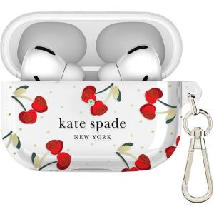 Kate Spade New York AirPods Pro Protective Case with Keychain Ring – Multi Floral Rose, Compatible with AirPods Pro 2nd / 1st Generation(Cherry Dot)