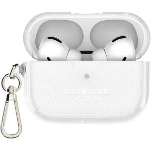 Kate Spade New York AirPods Pro Protective Case with Keychain Ring – Multi Floral Rose, Compatible with AirPods Pro 2nd / 1st Generation(That Sparkle Silver)