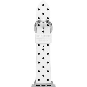 Kate Spade New York Designer Interchangeable Leather or Nylon Band Compatible with Your 38/40/41mm and/or 42/44/45/49mm Apple Watch Series 9/8/7/6/5/4/3/2/1/SE and/or Ultra Series 1-2(White Polka Dot)